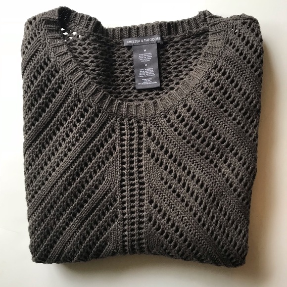 Crochet Knit Sweater 3/4 sleeve - Picture 7 of 7